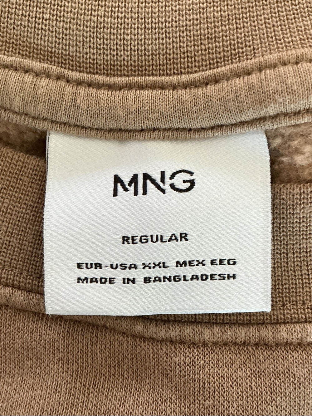 Mango Men's Tan Crewneck Sweatshirt with Front Logo - Picture 3 of 6